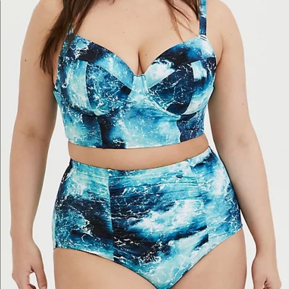 torrid Other - TORRID 2 PIECE BLUE OCEAN UNDERWIRE BIKINI TOP & BOTTOM SET
